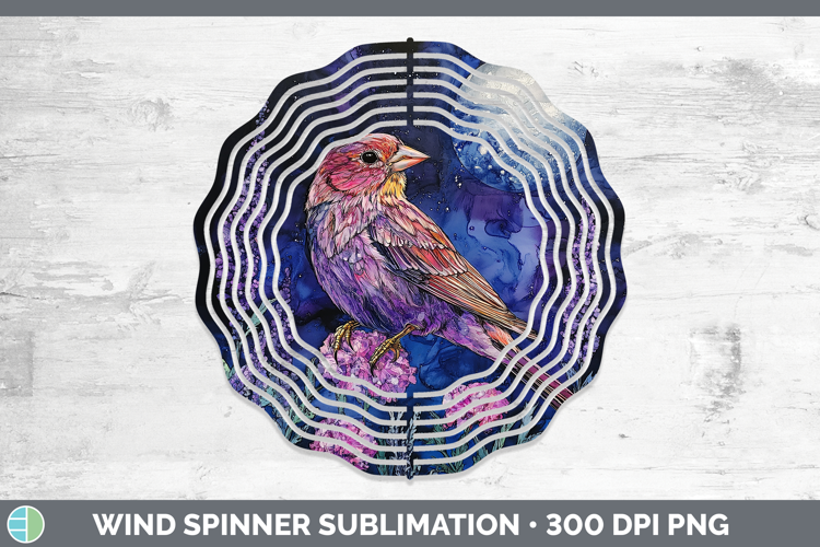 Birds 01 Galaxy Finch Wind Spinner Sublimation Spinner Desig