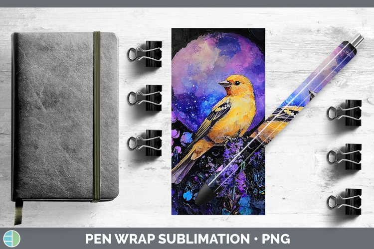 Birds 01 Galaxy Goldfinch Pen Wrap Sublimation Pen Designs