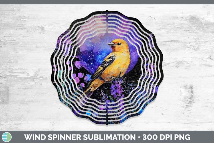 Birds 01 Galaxy Goldfinch Wind Spinner Sublimation Spinner D