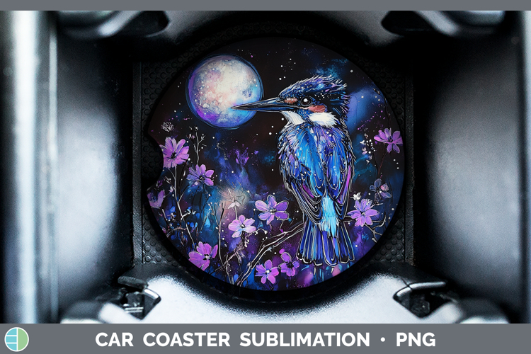 Birds 01 Galaxy Kingfisher Car Coaster Sublimation Designs