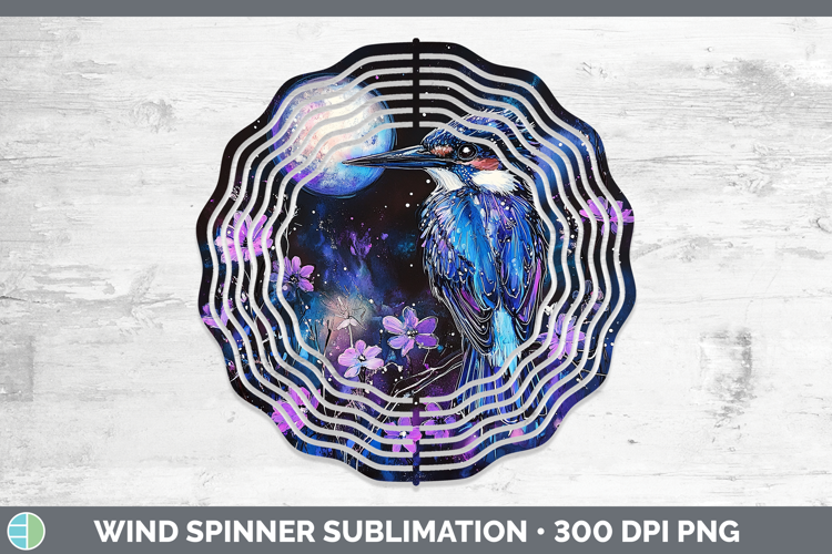Birds 01 Galaxy Kingfisher Wind Spinner Sublimation Spinner