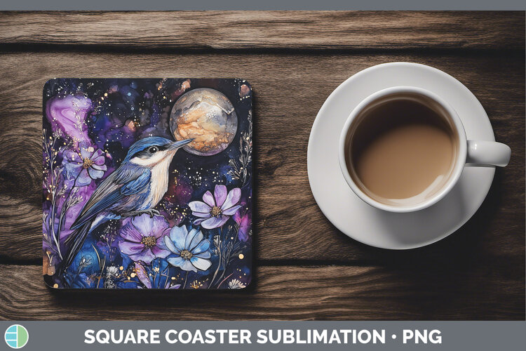 GorgeousBirds 01 Galaxy Square Coaster design.
