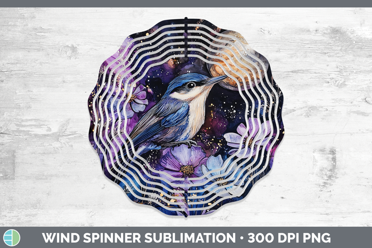 Birds 01 Galaxy Nuthatch Wind Spinner Sublimation Spinner De