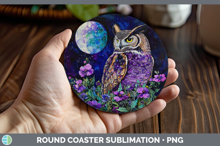 GorgeousBirds 01 Galaxy Round Coaster design.