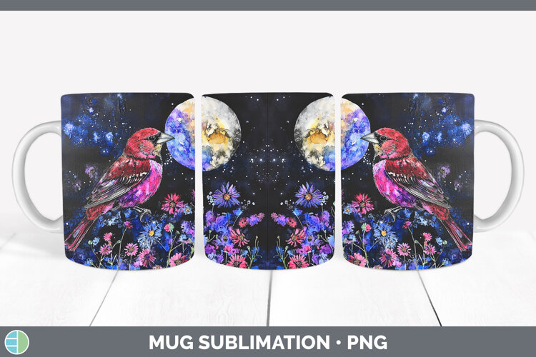 GorgeousBirds 01 Galaxy Mug Wrap design.