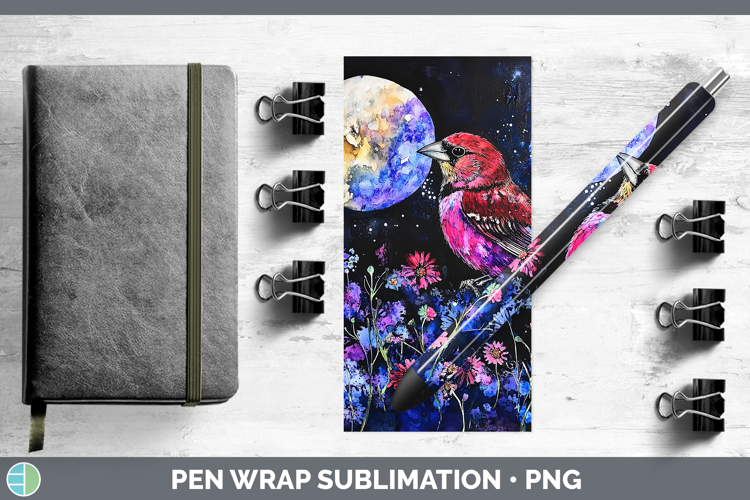 Birds 01 Galaxy Pine Grosbeak Pen Wrap Sublimation Pen Desig