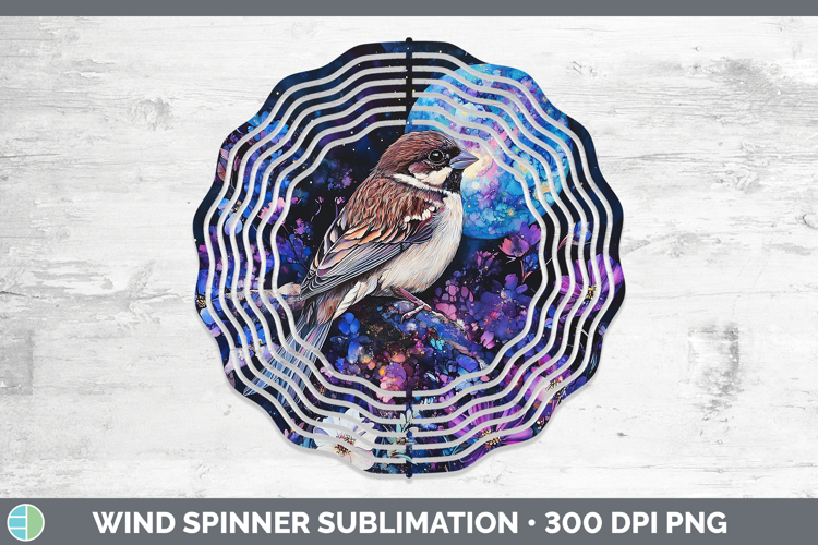 Birds 01 Galaxy Sparrow Wind Spinner Sublimation Spinner Des