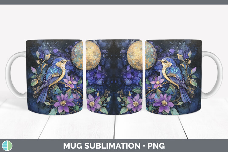 GorgeousBirds 01 Galaxy Mug Wrap design.