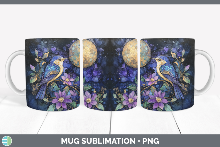 Birds 01 Galaxy Warbler Mug Wrap Sublimation Coffee Cup Desi