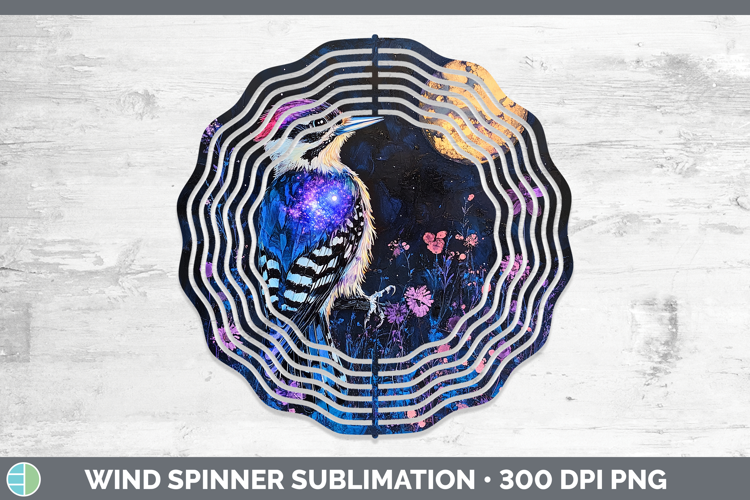 Birds 01 Galaxy Woodpecker Wind Spinner Sublimation Spinner