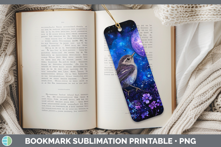 Birds 01 Galaxy Wren Bookmark Sublimation Printable Designs