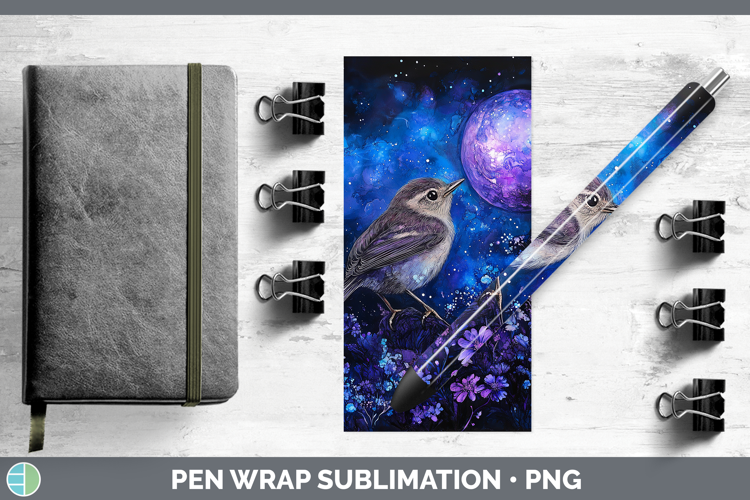 Birds 01 Galaxy Wren Pen Wrap Sublimation Pen Designs