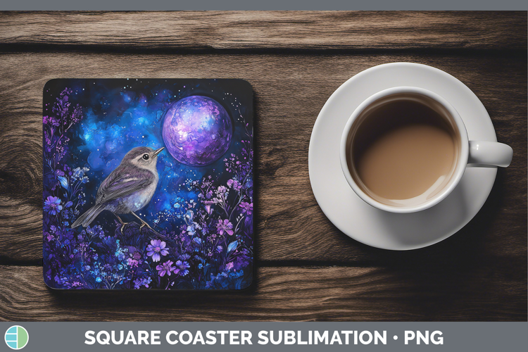 Birds 01 Galaxy Wren Square Coaster Sublimation Coaster Desi