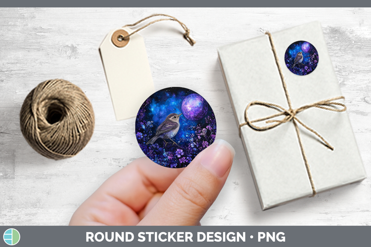 Birds 01 Galaxy Wren Stickers | Round Labels Designs