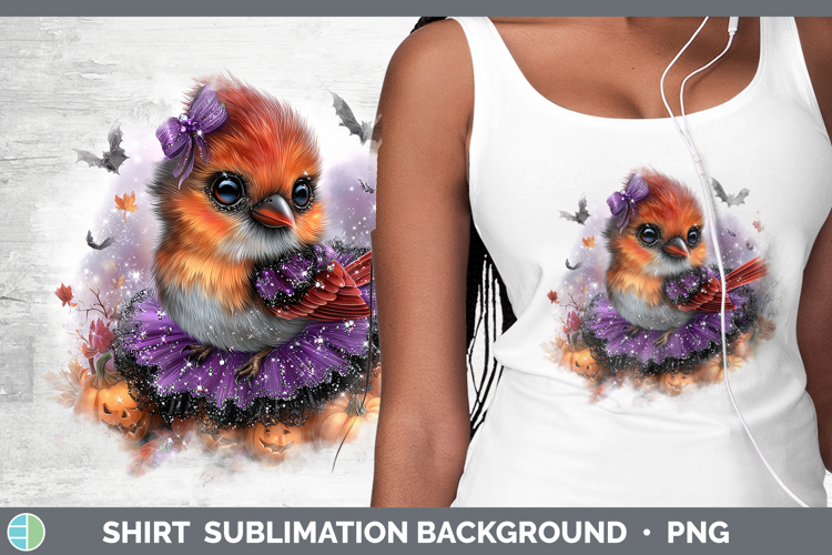 Birds 01 Halloween Cardinal Shirt Sublimation Background Des