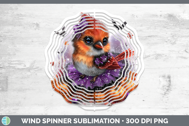 Birds 01 Halloween Cardinal Wind Spinner Sublimation Spinner