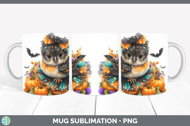 Birds 01 Halloween Finch Mug Wrap Sublimation Coffee Cup Des