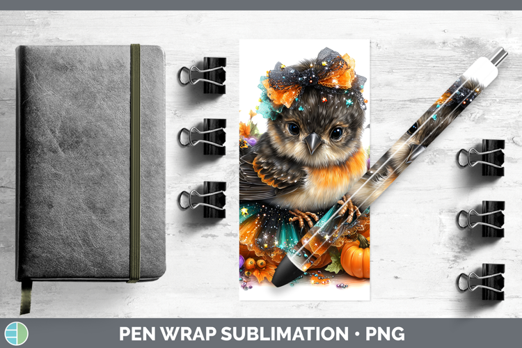 Birds 01 Halloween Finch Pen Wrap Sublimation Pen Designs