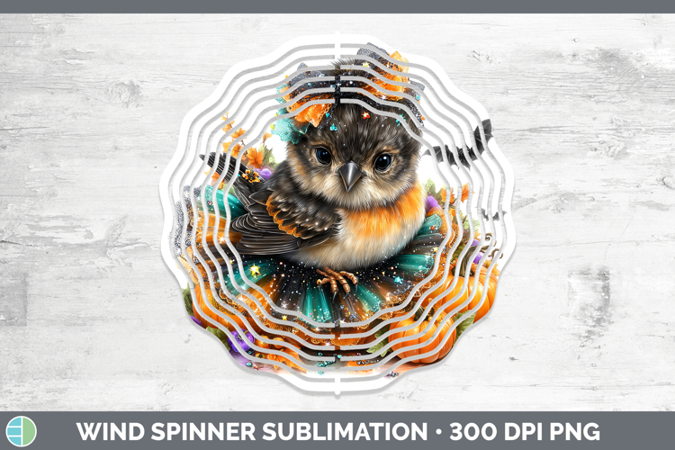 Birds 01 Halloween Finch Wind Spinner Sublimation Spinner De