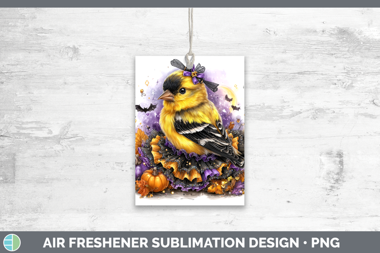 Birds 01 Halloween Goldfinch Air Freshener Sublimation Car F