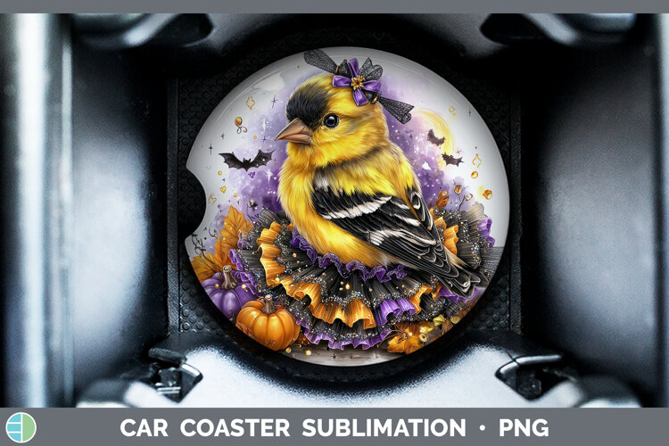 GorgeousBirds 01 Halloween Car Coaster design.