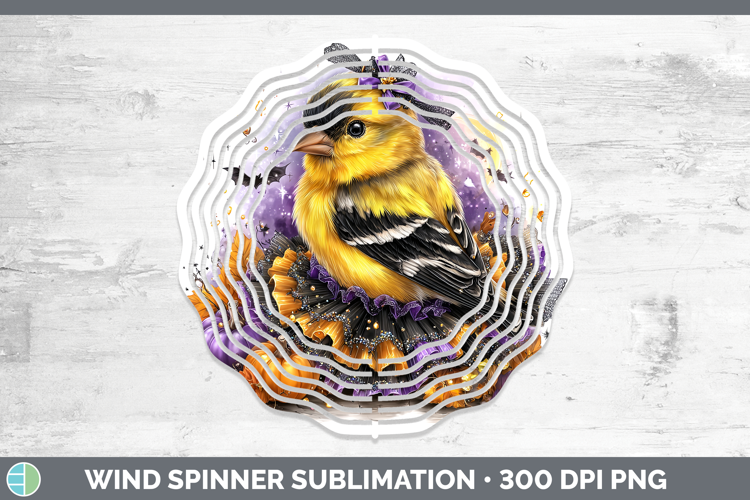 Birds 01 Halloween Goldfinch Wind Spinner Sublimation Spinne