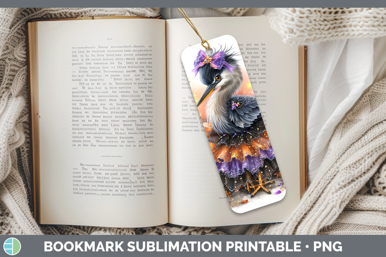 Birds 01 Halloween Great Blue Heron Bookmark Sublimation Pri