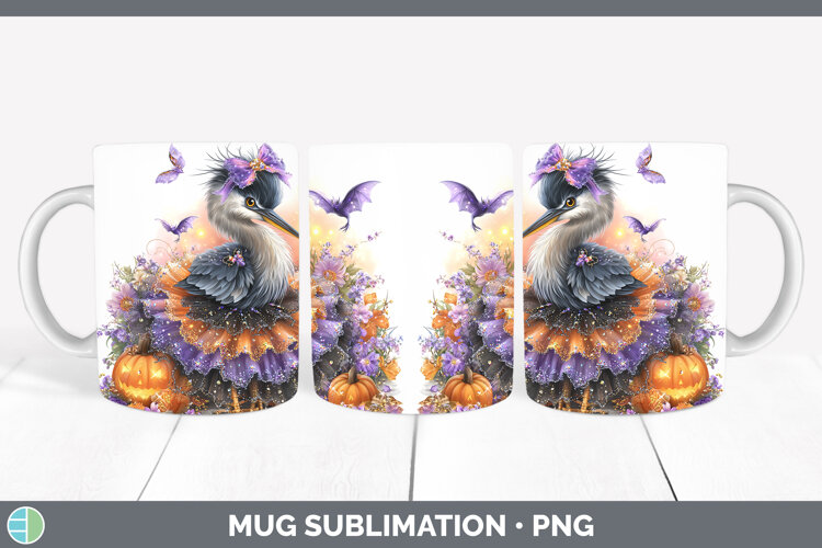 GorgeousBirds 01 Halloween Mug Wrap design.
