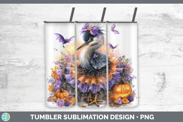 Birds 01 Halloween Great Blue Heron Tumbler Sublimation 20 o