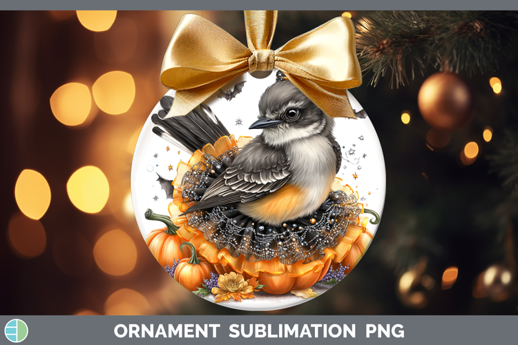Birds 01 Halloween Mockingbird Ornament Sublimation Bauble D