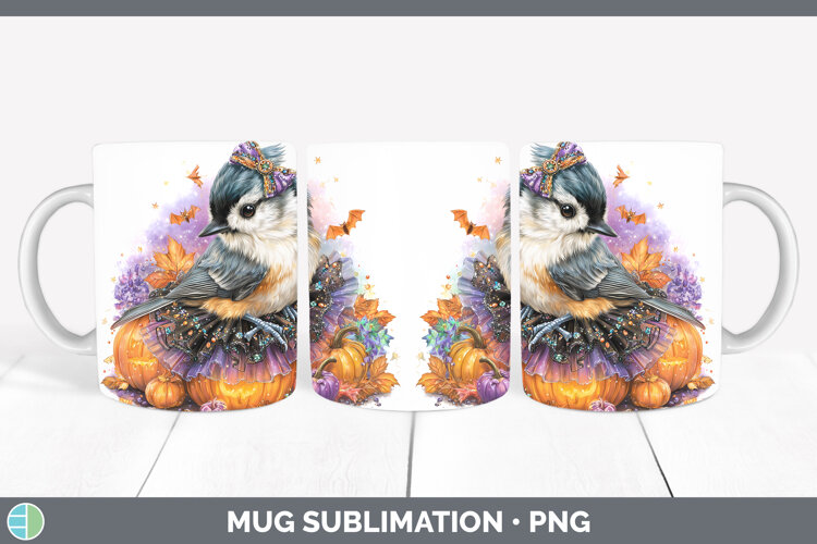 GorgeousBirds 01 Halloween Mug Wrap design.