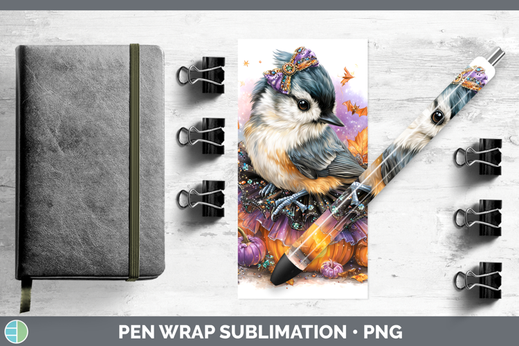 Birds 01 Halloween Nuthatch Pen Wrap Sublimation Pen Designs