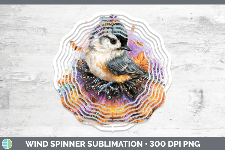 Birds 01 Halloween Nuthatch Wind Spinner Sublimation Spinner