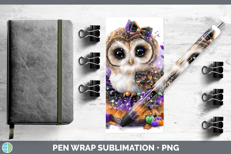 Birds 01 Halloween Owl Pen Wrap Sublimation Pen Designs