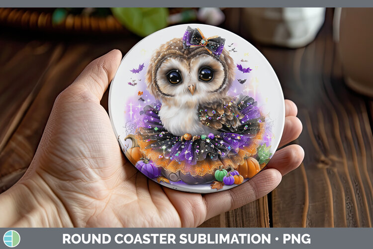 GorgeousBirds 01 Halloween Round Coaster design.