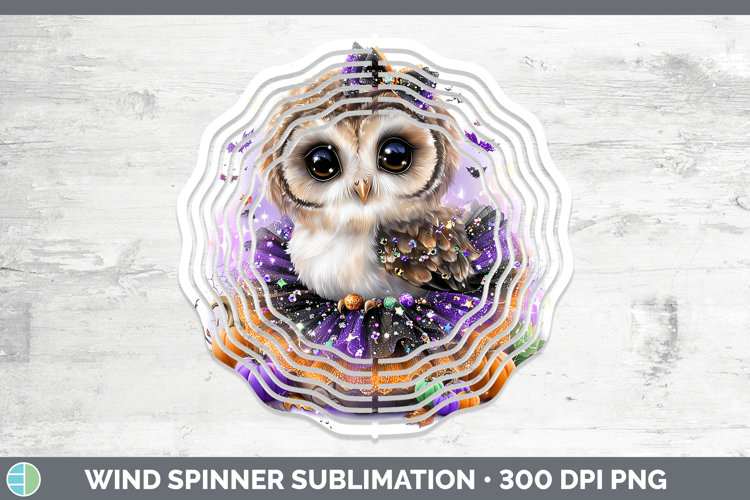 Birds 01 Halloween Owl Wind Spinner Sublimation Spinner Desi