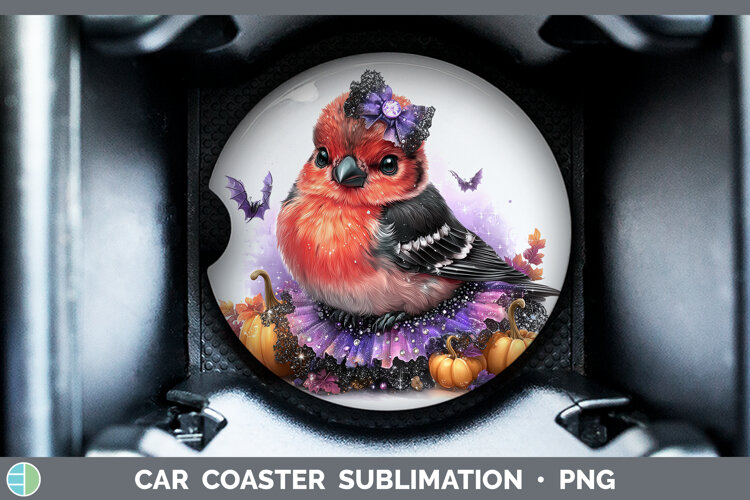 GorgeousBirds 01 Halloween Car Coaster design.