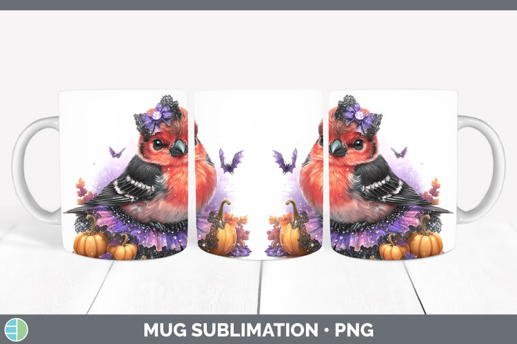 GorgeousBirds 01 Halloween Mug Wrap design.