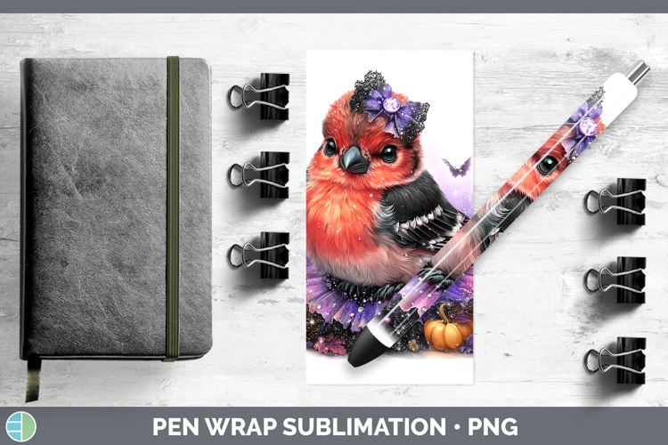 Birds 01 Halloween Pine Grosbeak Pen Wrap Sublimation Pen De
