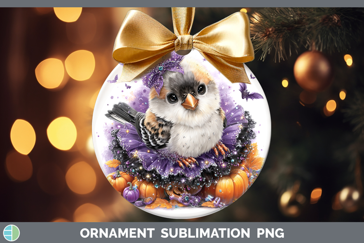 Birds 01 Halloween Snow Bunting Ornament Sublimation Bauble