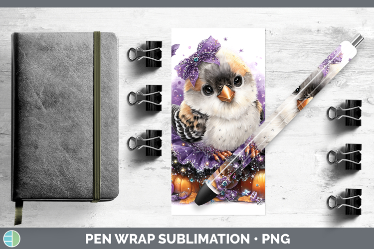 Birds 01 Halloween Snow Bunting Pen Wrap Sublimation Pen Des
