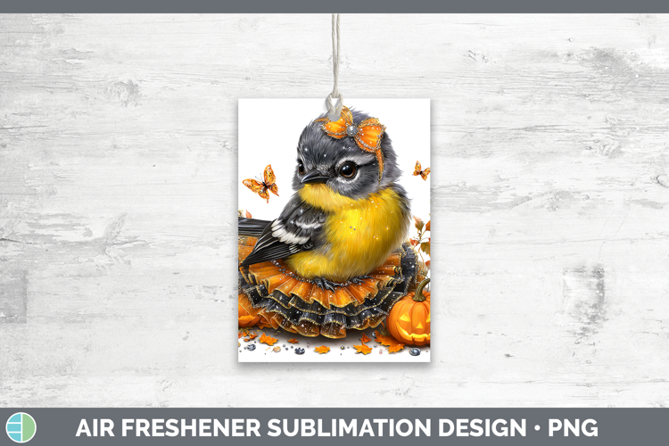 Birds 01 Halloween Warbler Air Freshener Sublimation Car Fre