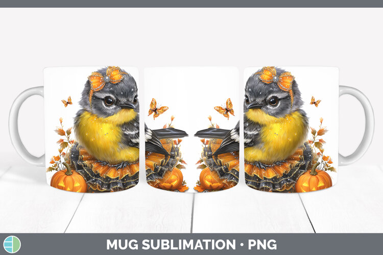 GorgeousBirds 01 Halloween Mug Wrap design.