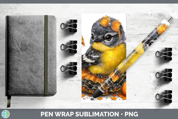 Birds 01 Halloween Warbler Pen Wrap Sublimation Pen Designs