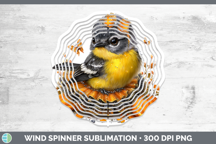 Birds 01 Halloween Warbler Wind Spinner Sublimation Spinner