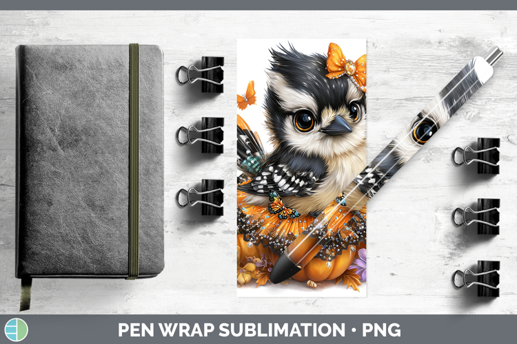 Birds 01 Halloween Woodpecker Downy Pen Wrap Sublimation Pen