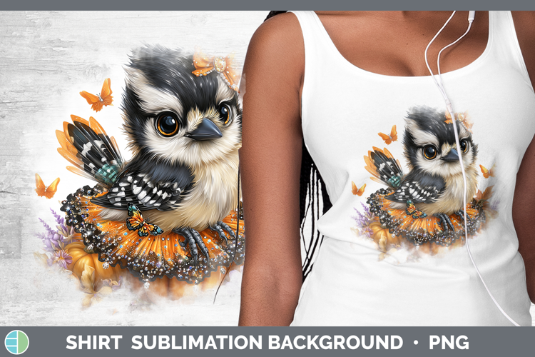 Birds 01 Halloween Woodpecker Downy Shirt Sublimation Backgr