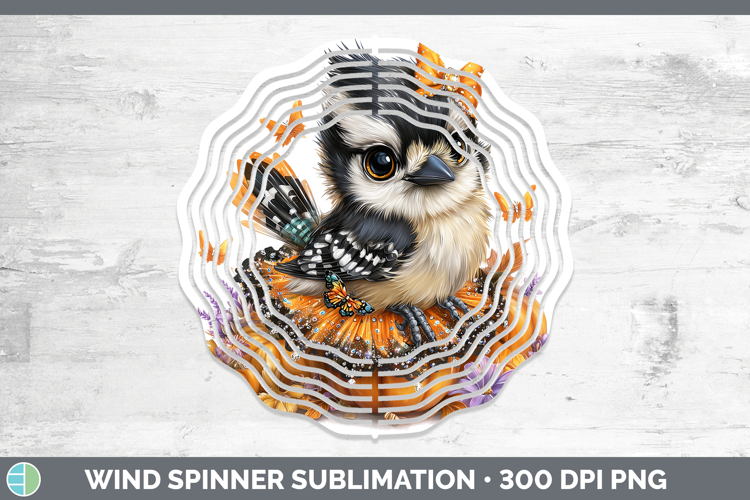 Birds 01 Halloween Woodpecker Downy Wind Spinner Sublimation
