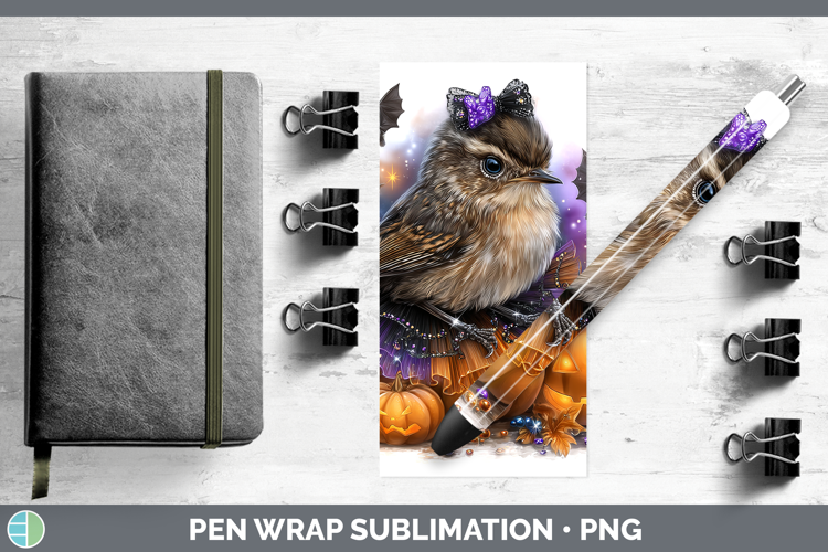 Birds 01 Halloween Wren Pen Wrap Sublimation Pen Designs