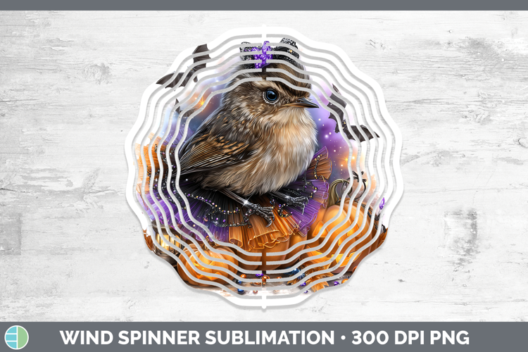 Birds 01 Halloween Wren Wind Spinner Sublimation Spinner Des